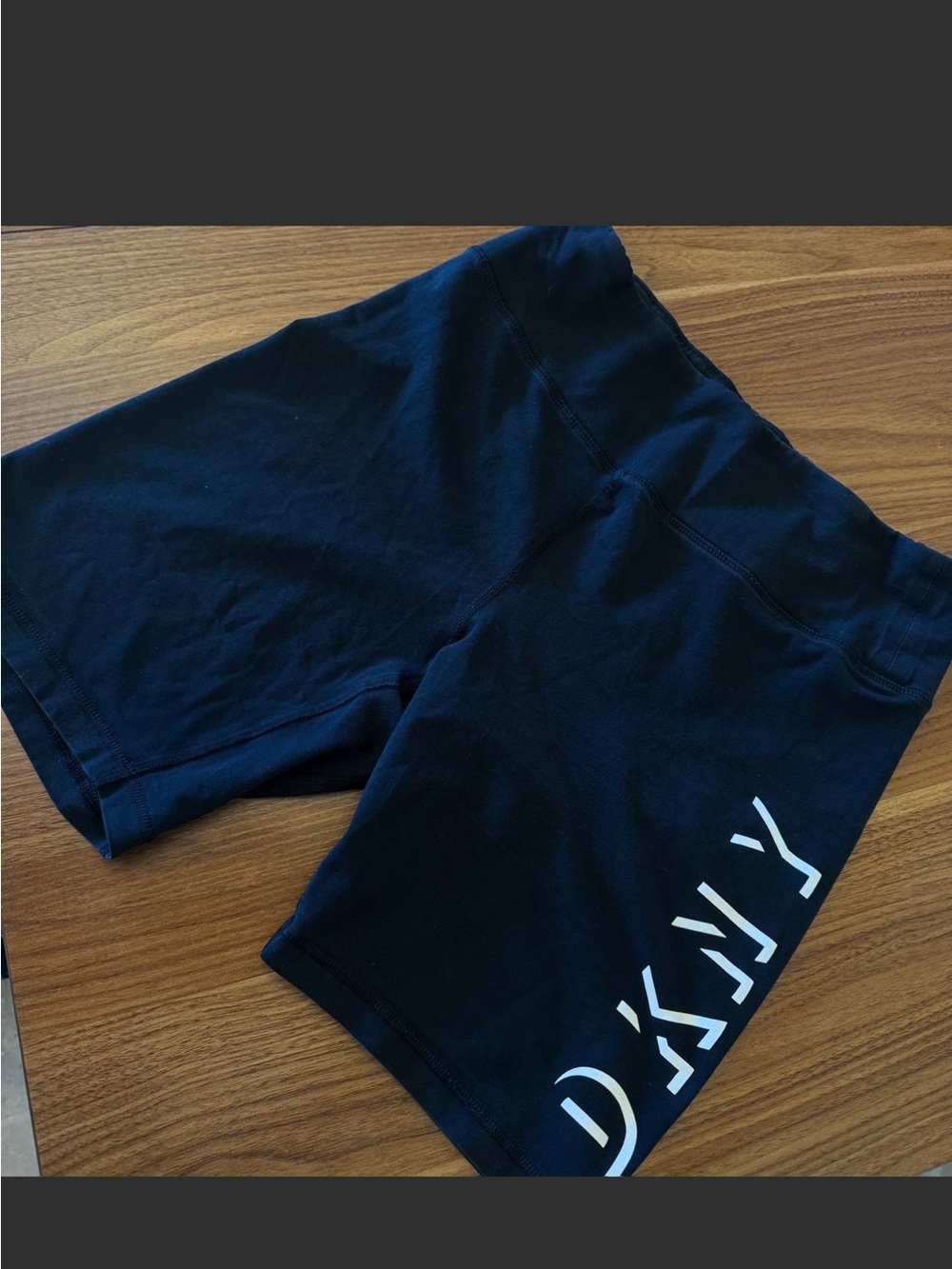 DKNY Black Athletic Logo Bike Shorts